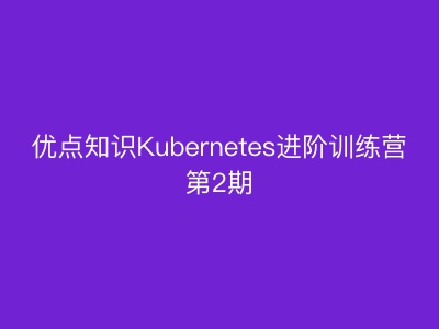 Kubernetes进阶训练营第2期|优点知识|完结|MP4